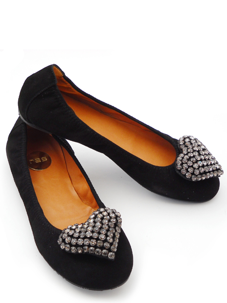 Черные замшевые балетки